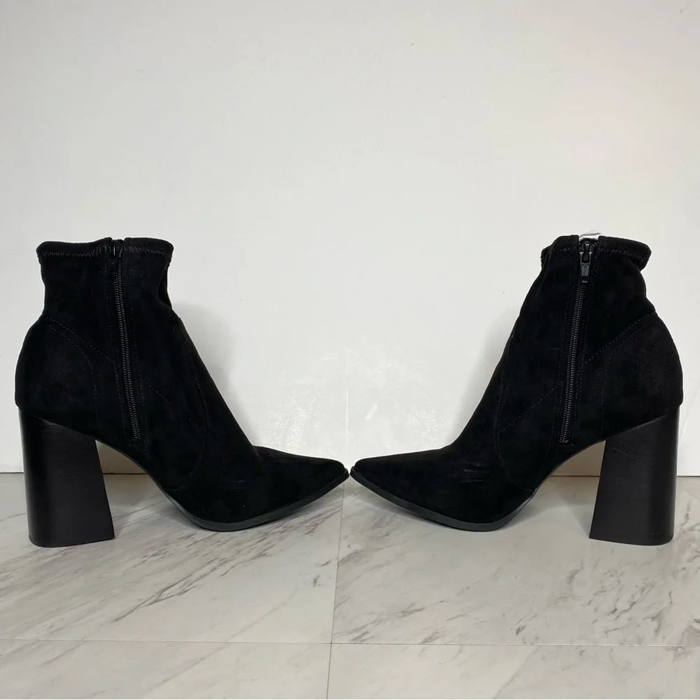 Steve Madden Touchdown Black Heeled Bootie 9.5